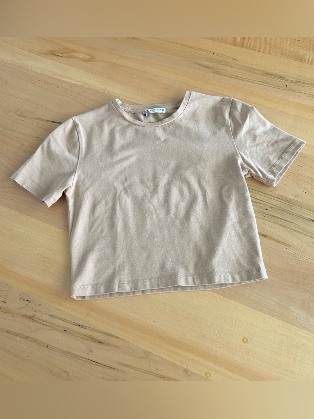 ZARA neutral beige crop top S